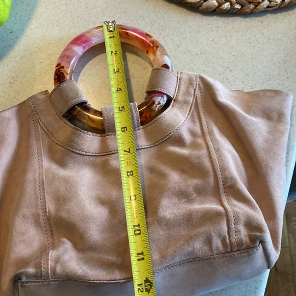 Suede Anthropologie pale pink purse - Picture 10 of 12